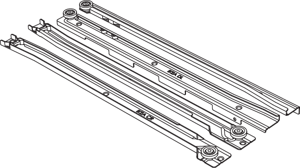 UTRUSTA sliding rail set 10043622 for 45 cm deep interior fittings in IKEA METOD kitchen cabinets. For a drawer or wire basket.