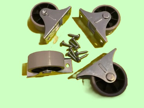 Pack of 4 swivel caster wheels 111401 with a 40 mm diameter for IKEA furniture. Add mobility to your storage units, cabinets, and other projects.
