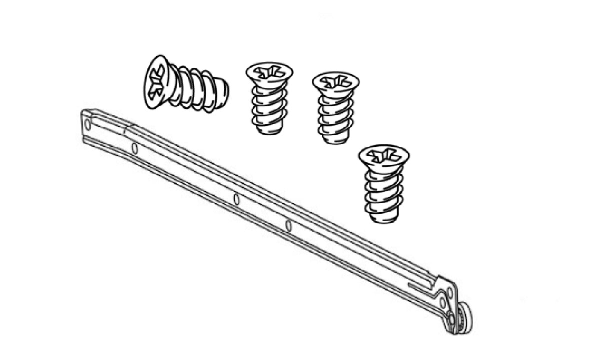 1x 118231 - 4x 100365 - Drawer slide SCREWS HEMNES MALM BRIMNES IKEA - Image 1