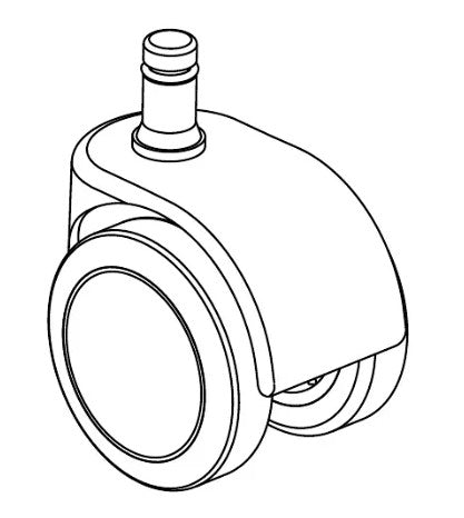 Compatible with IKEA 10049269 twin caster wheel ø50mm with pin