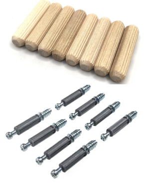 BILLY/PAX Locking screw & wooden dowel - 8 pack