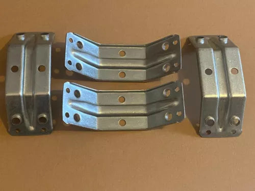 Pack of 2 metal foot reinforcement brackets 122483 for IKEA furniture. Replacement part to ensure the stability and strength of your furniture legs.