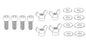 4x 10049263 - 4x 106718 - 4x 114579 - SCREW Washer Nut Wing IKEA