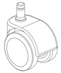 Four black twin wheel casters IKEA 10049021 made of steel and plastic.