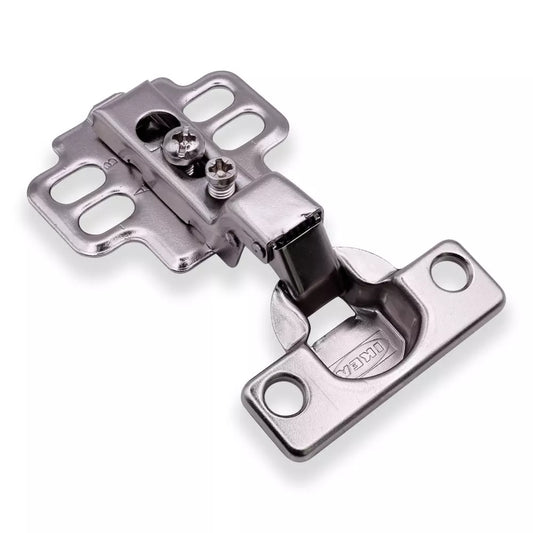 Complete hinge kit to add a door to IKEA KALLAX or IVAR units. Includes 1 KOMPLEMENT hinge 109337 and 1 mounting plate 109220 for DIY projects.