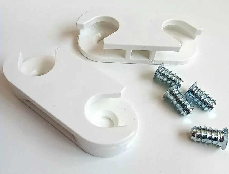 Set of 2 pivot hinges ref 110364 with screws ref 100347. Compatible with IKEA HEMNES and STALL shoe cabinets.