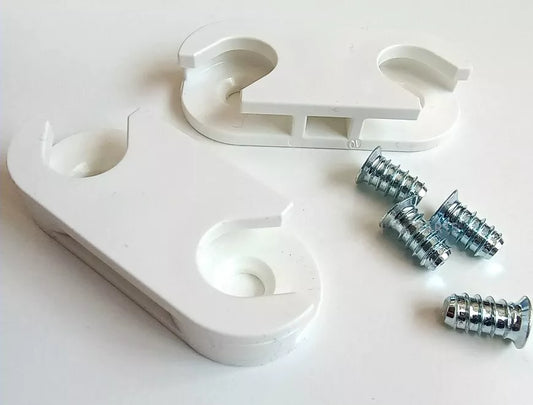 Set of 2 pivot hinges ref 110364 with screws ref 100347. Compatible with IKEA HEMNES and STALL shoe cabinets.