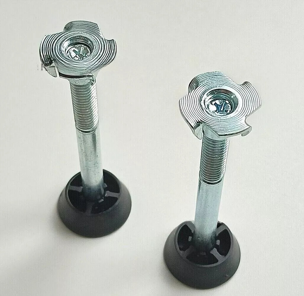 Assembly kit for the base of an IKEA PAX wardrobe. Contains adjustable feet 110617, supports 110618, and screws 100751 for the plinth.