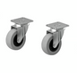 Pack of 4 fixed caster wheels 113358 for heavy IKEA furniture. 75mm diameter with a 50x50mm mounting plate. For kitchen islands or workbenches.