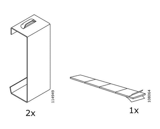Metalen beugel IKEA Besta 114949 en clip 108064 voor meubels