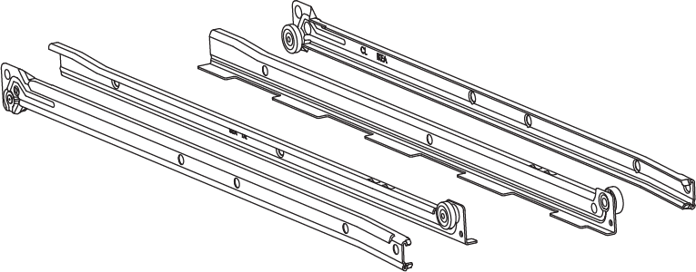 Set of 139505 runners for MAXIMERA drawer (60cm deep). Replacement grey part, full-extension & soft-close for IKEA METOD kitchen.