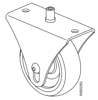 Four adjustable bed box castors IKEA 10050292 in zinc