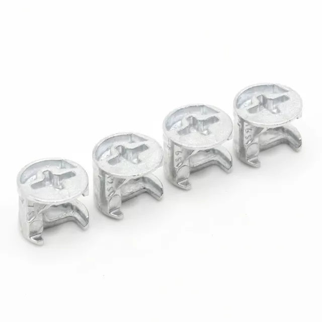 Quatro porcas de bloqueio IKEA 110126, zincadas, para móveis.