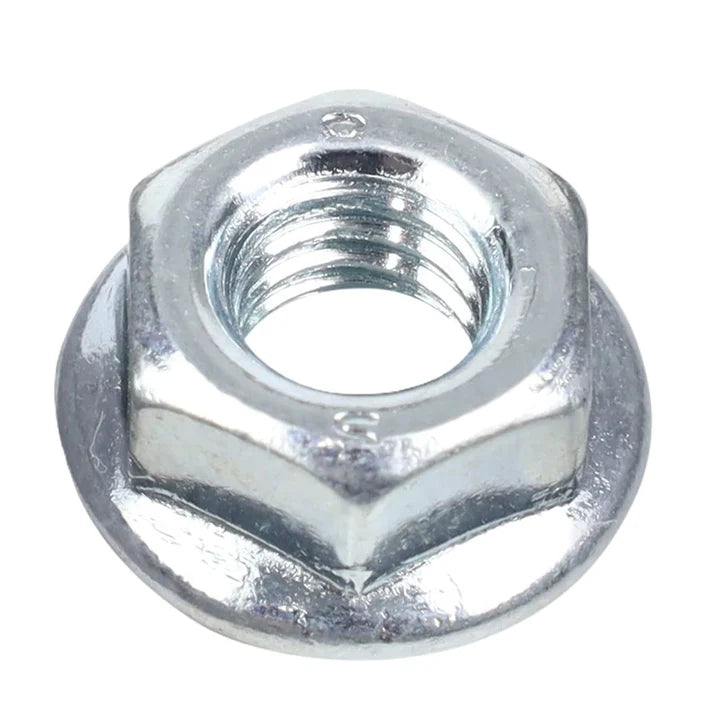 Set of 4 M6 serrated flange nuts, zinc-plated
