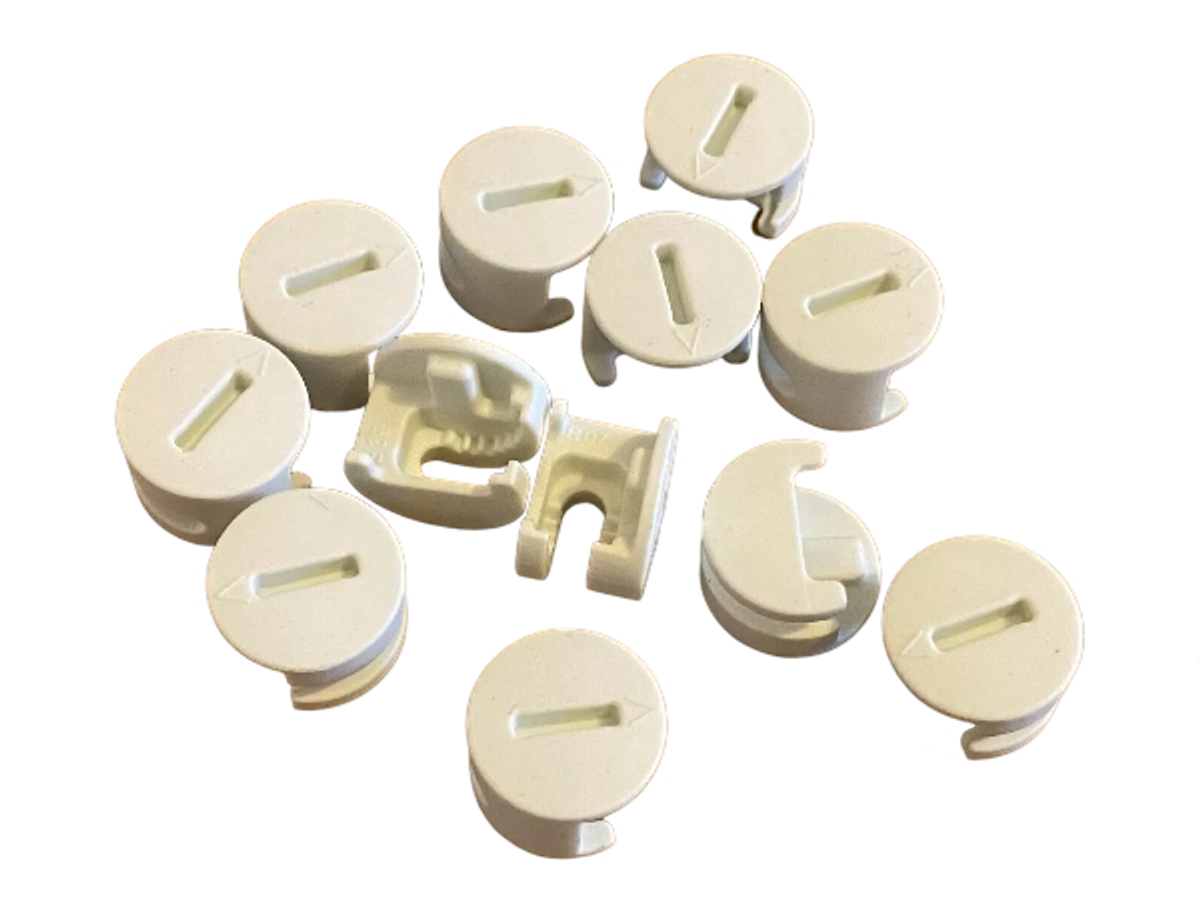 8 white eccentric assembly housings IKEA 119030 / 131361