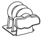 Technical drawing of spare part compatible with IKEA 10045538
