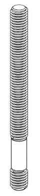 Four IKEA 124130 threaded pins made of zinc-plated steel, M8x10/65, 90mm long.