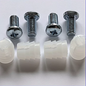 Replacement hardware for IKEA MALM and HEMNES furniture. This kit includes 4 plastic handles 102267 and 4 mounting screws 105163 for drawers.