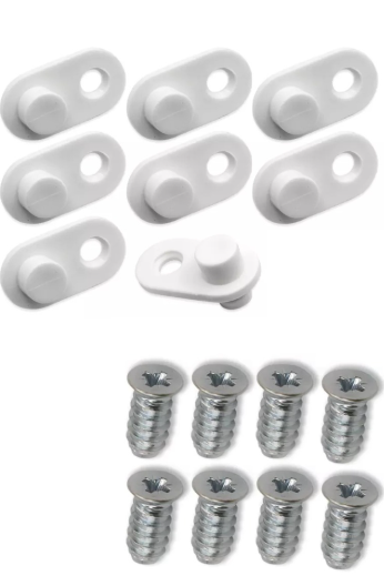 8x HEMNES/BISSA Shoe Cabinet Hinge Stops w/ Screws