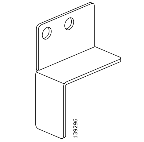 Left black steel bracket IKEA 139296 for furniture