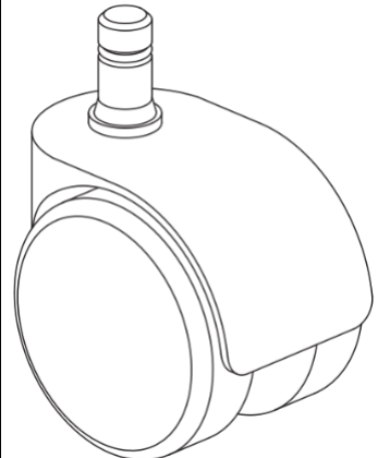 Four beige swivel castors IKEA 10049282 with metal pin.