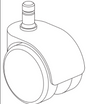 Four beige swivel castors IKEA 10049282 with metal pin.