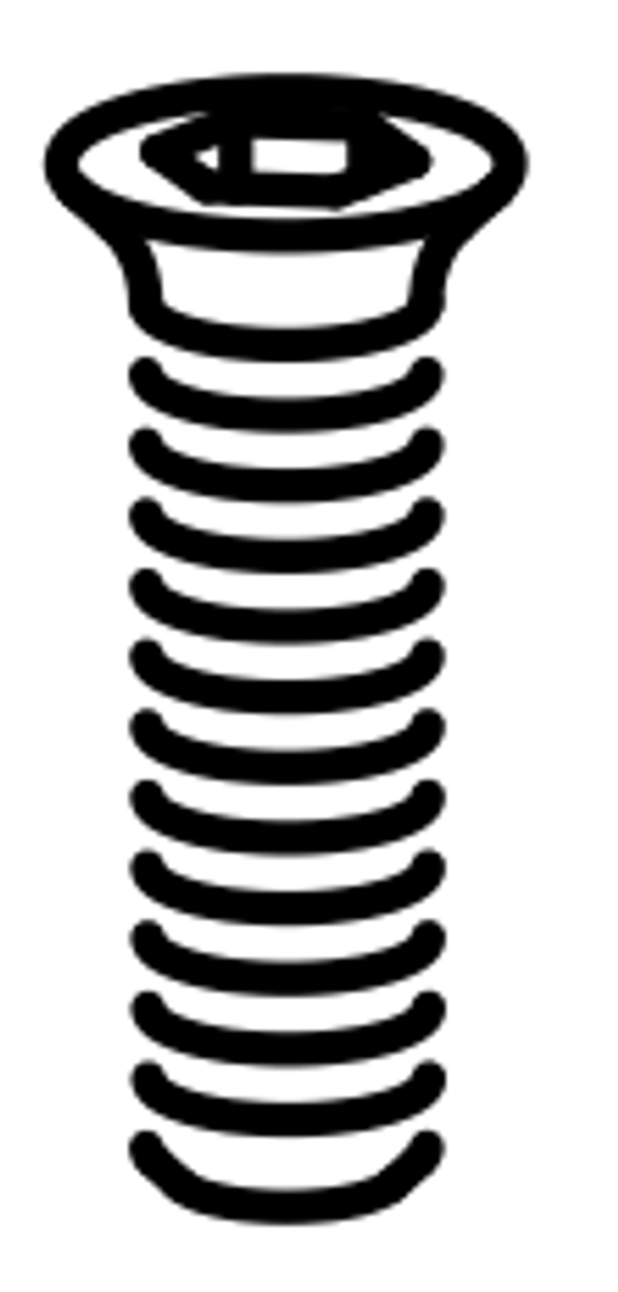 Pack of 3 replacement screws 10044927 for IKEA furniture assembly. M10x38mm metric screw used for attaching sofa legs or table legs.