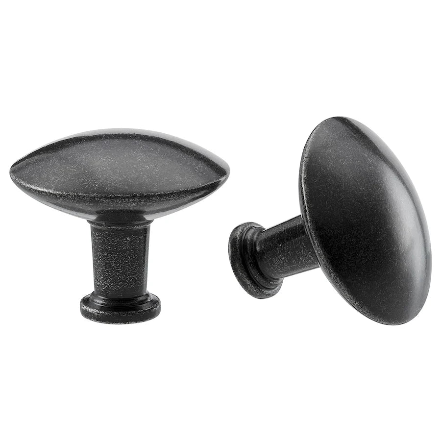 Set of 2 IKEA 117615 furniture knobs in antique zamac, hollow, ø32x27 M4