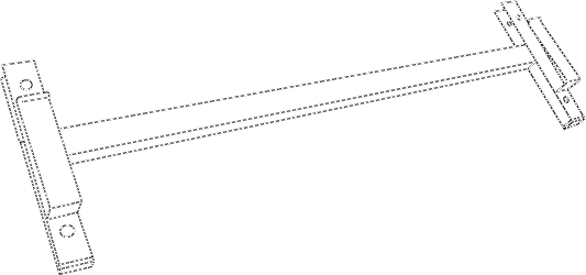 Technical drawing of a 121230 side support bar compatible with IKEA KIVIK sofa