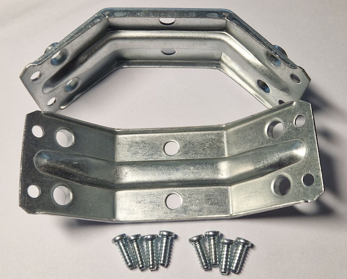 Pack of 2 metal foot reinforcement brackets 122483 for IKEA furniture. Replacement part to ensure the stability and strength of your furniture legs.